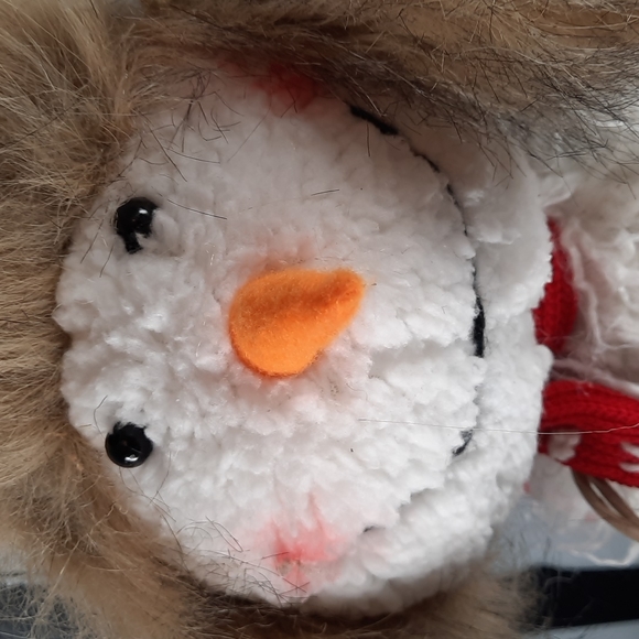 Bouncy Snowman Standing Figure Woodsman Ear Flap Plaid Hat Fun Happy - Picture 3 of 9
